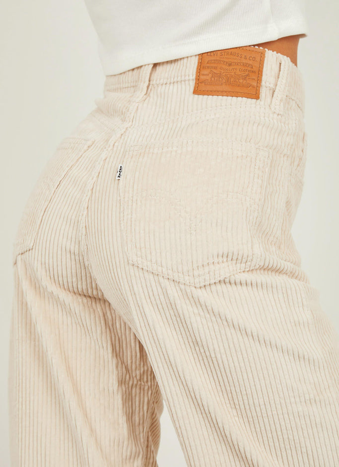 High Loose Jeans - Sand Shell Plush Cord