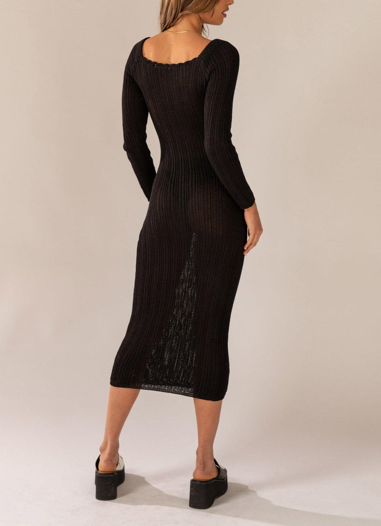 Love Ride Crochet Maxi Dress - Black - Peppermayo US