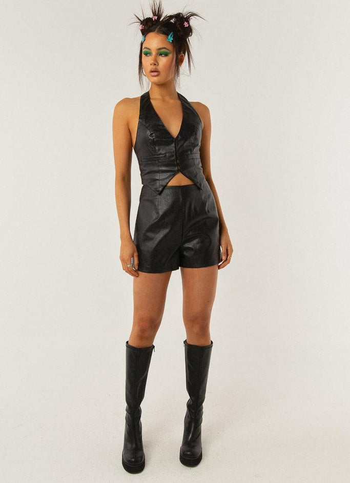 Music Muse Vest Top - Black PU