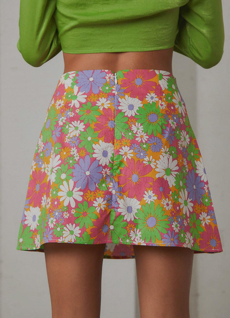 Brady Mini Skirt - 70s Floral - Peppermayo US