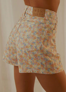 Jean Short - Peach Floral - Peppermayo US