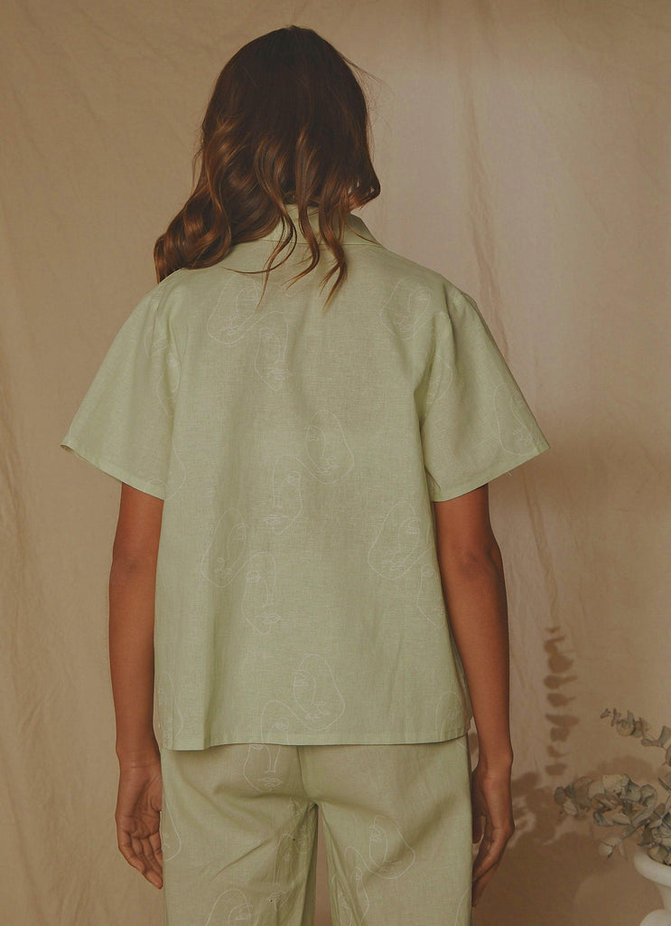Rue Linen Shirt - Sage - Peppermayo US