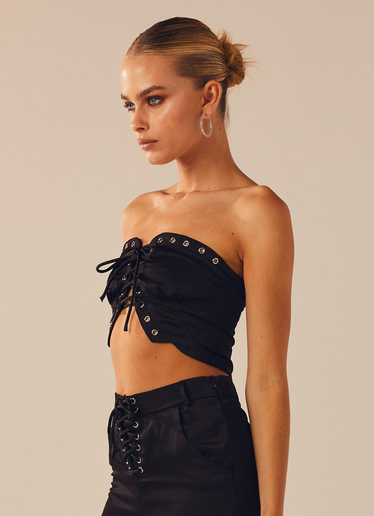 Meet At Midnight Bustier Top - Onyx - Peppermayo US