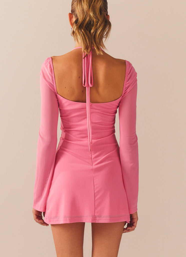 Make A Move Mesh Mini Dress - Amplify Pink - Peppermayo US