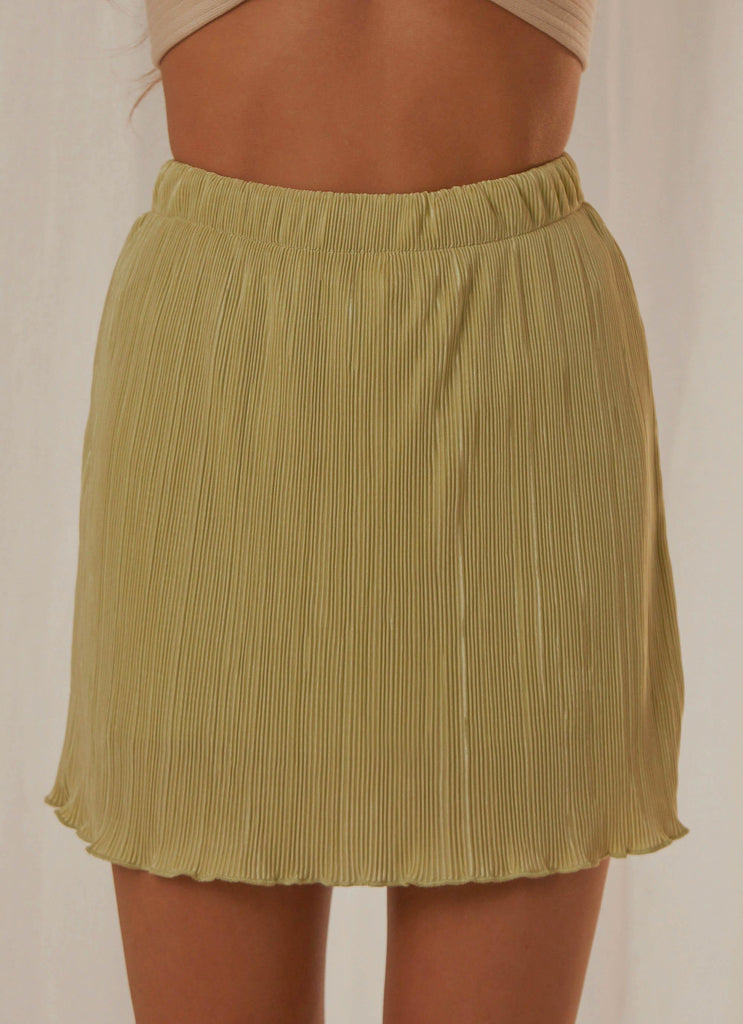 Waves of Light Mini Skirt - Sage - Peppermayo US